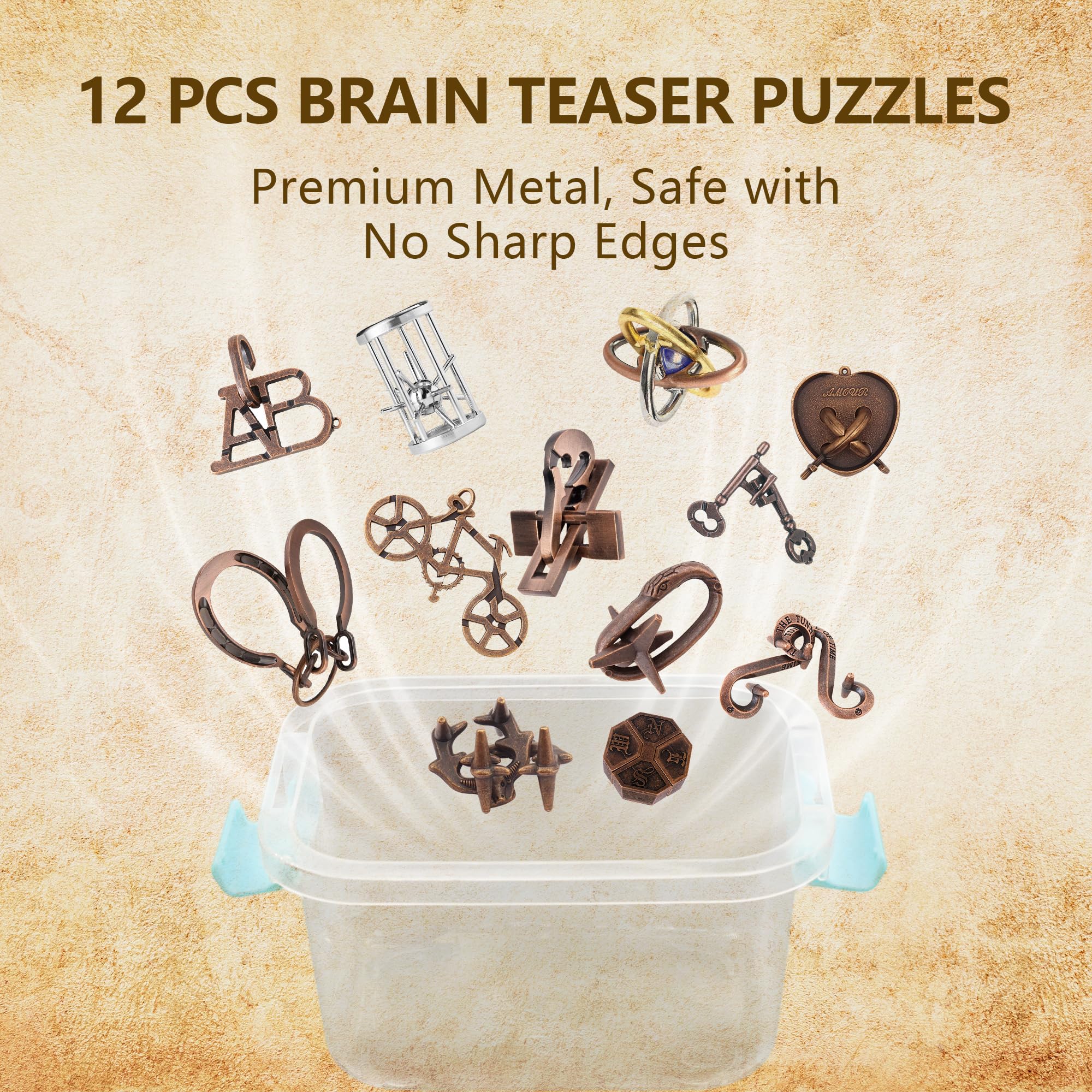 肖戦 ネグリジェ 7セット❣️確認用0529 12Pcs Brain Teaser Puzzles for Adults and Teens, Metal Puzzle Set